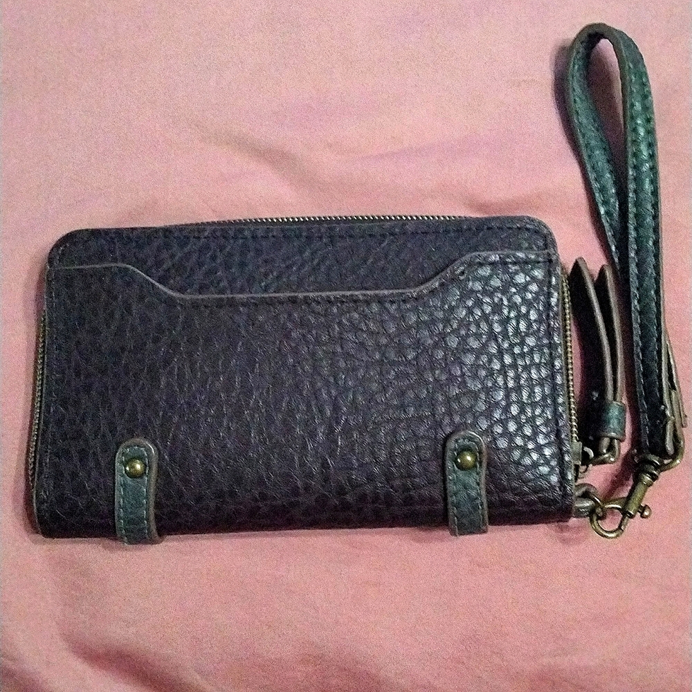 Brown Leather Wristlet